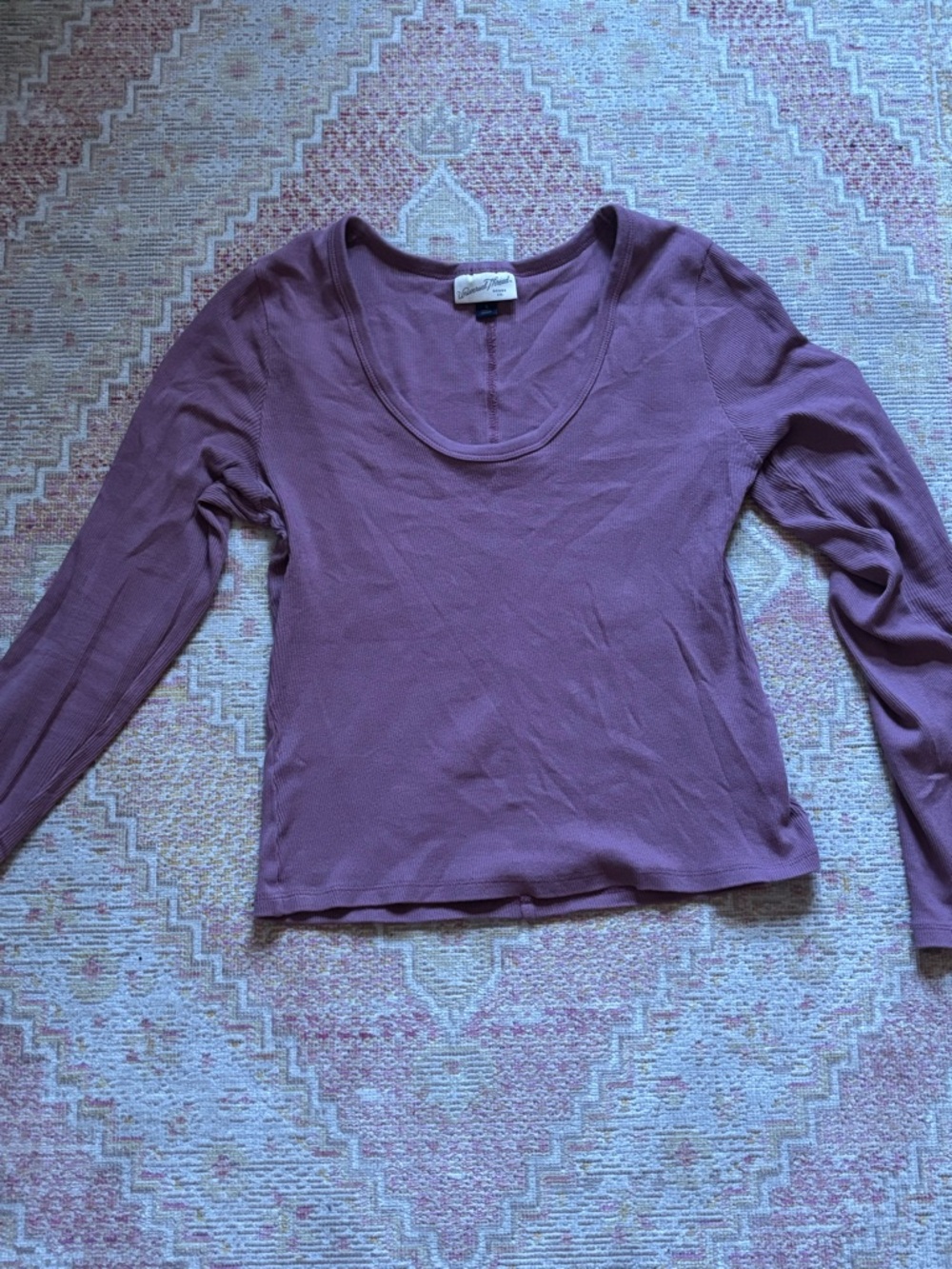 Universal Thread Plum Scoop Neck Long Sleeve Top